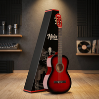 Midex CG-36RD 36-Inch 3/4 Junior Classical Guitar for Kids Aged 8-12 Mahogany Body Glossy Finish 6-String Includes Bag & Strap