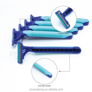 Nhà Máy Nóng Bán Dùng Một Lần Đôi Lưỡi Thép Không Gỉ An Toàn Cạo Râu Dao Cạo Màu Xanh Nhựa Dao Cạo Khách Sạn 2 Lưỡi Cạo Râu Dao Cạo - Product Image 1