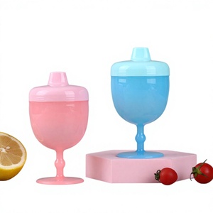 Vaso manual para bebés y niños pequeños, de tallo alto, resistente a roturas y caídas, de material PE, sin asas, para beber, vajilla al por mayor - Product Image 1