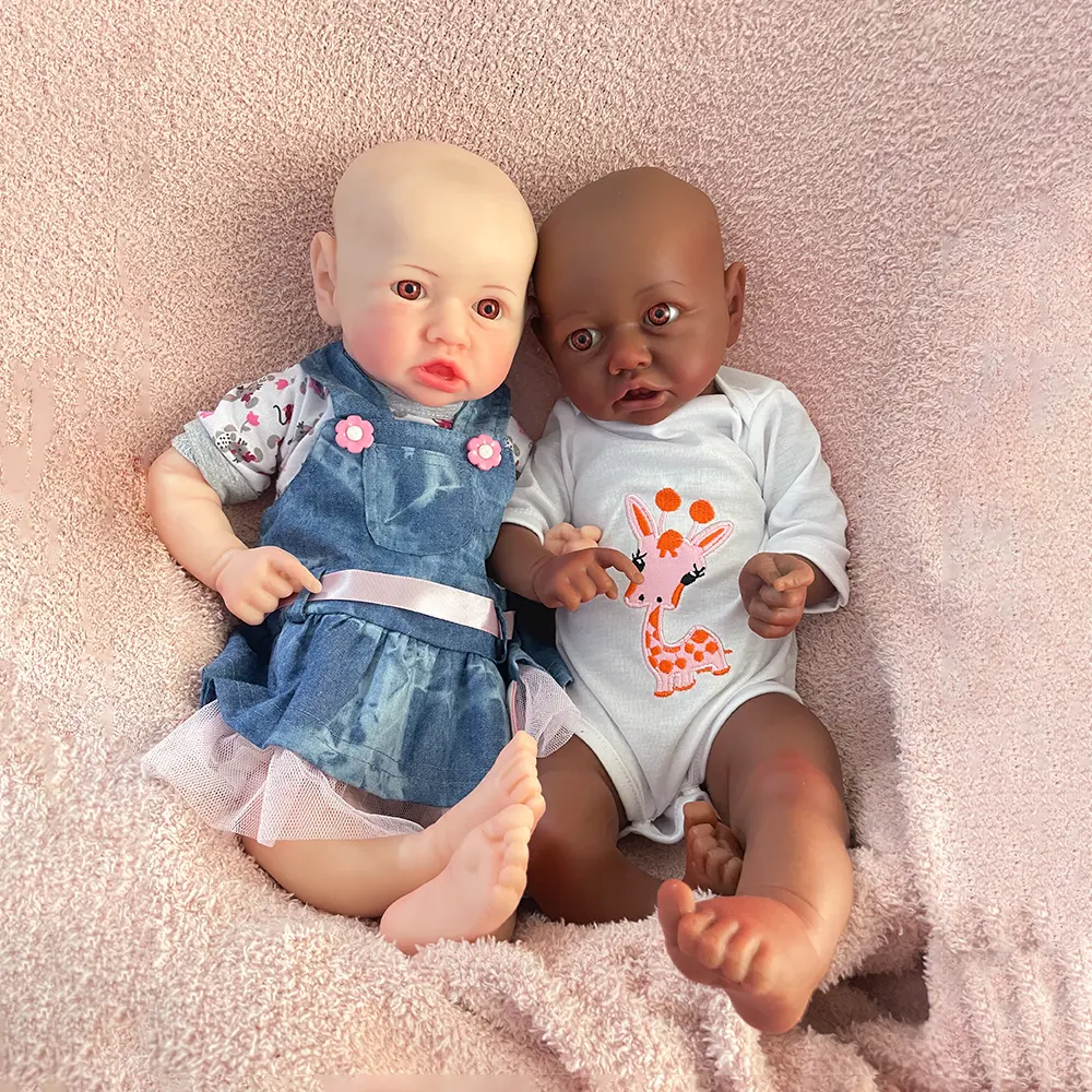Real Look Kids Artist Diy Paint Collector 18 Inch Soft Silicone African Reborn Toddler Girl 3D Paint Skin Newborn Baby Doll Like