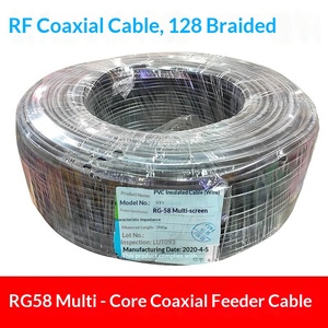 Cable Coaxial <span class=keywords><strong>RF</strong></span> RG58, Multifilar/Simple Filamento, Totalmente de Cobre, Blindaje Trenzado 128/96, 50 Ohmios, Cable de Alimentación SYV50-3, China - Product Image 4