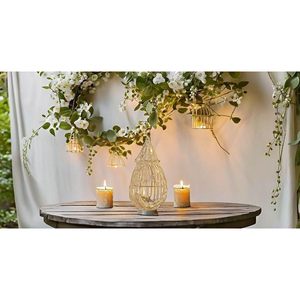 Bougeoir en métal pour cage de nid d'oiseau avec décor de lumière de jardin suspendu pour balcon, terrasse ou table - Product Image 2