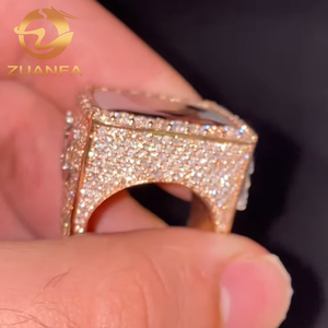 Anillo <span class=keywords><strong>Phtot</strong></span> Champion personalizado Moissanite Diamond Totalmente Moissanite Hombres Anillos 925 Plata con certificado GRA - Product Image 5