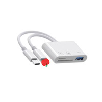 Lecteur de cartes externe en cuivre / Type-C double fonction pour cartes mémoire SD/TF/USB, compatible avec les appareils photo, les téléphones et les ordinateurs