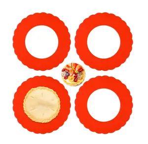 双酚a免费硅胶馅饼锅屏蔽可重复使用的4.5-6英寸厨房馅饼烘焙盖硅胶馅饼保护器