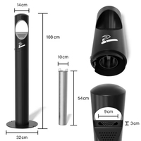 Cendrier autoportant en acier inoxydable robuste pour extérieur, bac de collecte de mégots avec base anti-renversement, ignifuge pour patio et hôtel