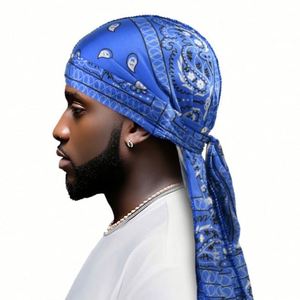 Durag en Soie Imprimé Motif Améba Hip Hop pour l'Extérieur avec Longue Queue, Foulard de Sport Unisexe pour Soins Capillaires – Vente en Gros - Product Image 5