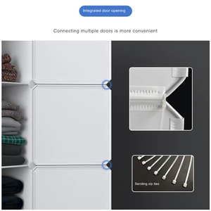 Armario de Almacenamiento Plegable JAYA, Armario de Plástico de Ensamblaje Sencillo, Armario de Almacenamiento Moderno y Minimalista con Estantes y Cajones para Dormitorio - Product Image 6