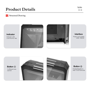 الماسح الضوئي لمنصة سطح المكتب قارئ الرمز الشريطي 1D 2D QR ماسح الباركود بدون استخدام اليدين - Product Image 6