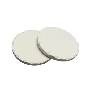 Wholesale Round shaped with chiseled edge Natural Blank Ceramic Fridge Magnet for UV printing