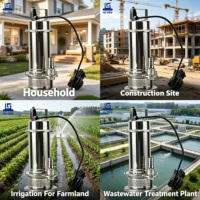 Pompe submersible électrique monophasée QDX 0,25 kW en acier inoxydable 304 pour eau propre, avec raccord à bride OEM, haute performance