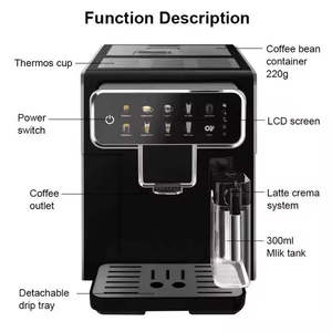 Machine à café expresso automatique programmable en acier inoxydable avec écran tactile, capacité de 12 tasses, 16-20 bars, fonctions programmables - Product Image 4