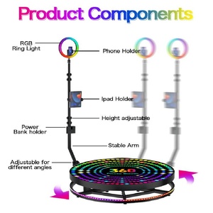 Bán Hot 360 quay vòng Photo Booth kim loại mạnh mẽ điều khiển từ xa điện thoại thông minh iPad máy ảnh SLR có thể điều chỉnh nhiều thiết bị hỗ trợ - Product Image 6