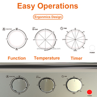Appareil ménager électrique sans huile, friteuse à Air mécanique, grille-pain, four combiné avec corps en acier inoxydable, 14l, 1500W