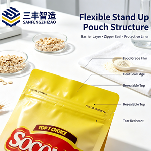 Bolsa de Embalaje Flexible Personalizada con Impresión Amarilla para Cereales, Lácteos, Bebidas de Malta - Product Image 6