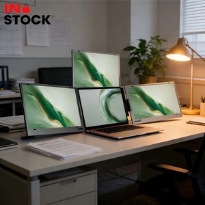Monitor Portátil Cuádruple de 14 Pulgadas y 1200P con Relación de Aspecto 16:10 para <span class=keywords><strong>Laptop</strong></span>, Extensor de Pantalla Triple para M1 <span class=keywords><strong>M2</strong></span> M3 M4 MacBook Windows, 30W PD, Aleación de Aluminio - Product Image 1