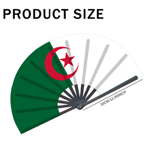 Abanicos Plegables de Bambú con la Bandera de Argelia al por Mayor, Abanico de Mano para Carnaval, Boda, Festival, Fiesta, Agencia de Viajes - Product Image 5
