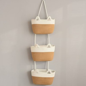 Factory Hot Sale <b>Storage</b> <b>Baskets</b> Woven Cotton Rope <b>Basket</b> Organizing Home Decoration - Product Image 1