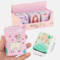 Vente chaude 12 PCS/Box Miroir Rectangulaire Double Côtés Pliant Miroir De Poche 2X Grossissement PU Portable Miroir De Maquillage De Poche