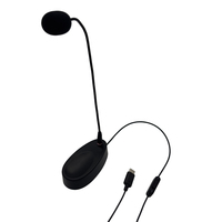 Microphone de bureau professionnel USB-C à col de cygne filaire avec bouton de sourdine pour conférences informatiques et enregistrement de jeux