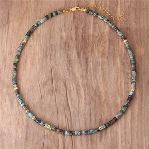 Moda piedra <span class=keywords><strong>Natural</strong></span> 2x4mm Heishi Rondelle cuentas gargantilla Collar para mujeres capas Collar corto playa joyería al por mayor - Product Image 2