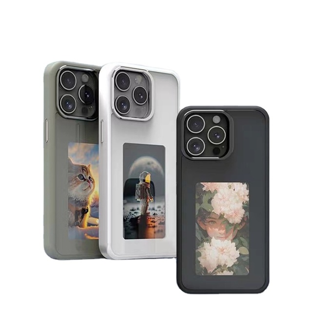 Hot Sale Customized New Designer DIY NFC E Ink Screen Display Memory Smart Phone Case for iPhone 15 Pro Max  14 13 12