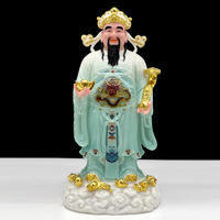 Statue de bouddha en marbre blanc du dieu de la richesse résine taoïste fée Fu Shou pour Feng Shui décor à la maison