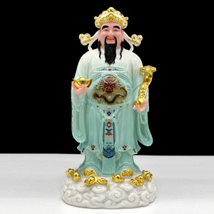 تمثال بودا من الرخام الأبيض لإله الثروة الراتنج الطاوي الخيالي فو شو لديكور المنزل فنغ شوي - Product Image 6