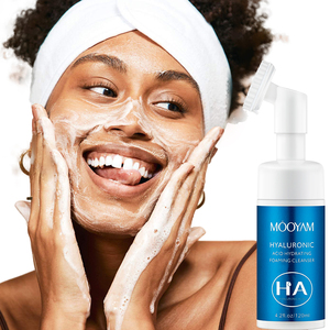 Limpiador facial de etiqueta privada Belleza Ácido hialurónico vegano Lavado DE CARA espumoso suave Limpiador de cepillo de burbujas hidratante - Product Image 4