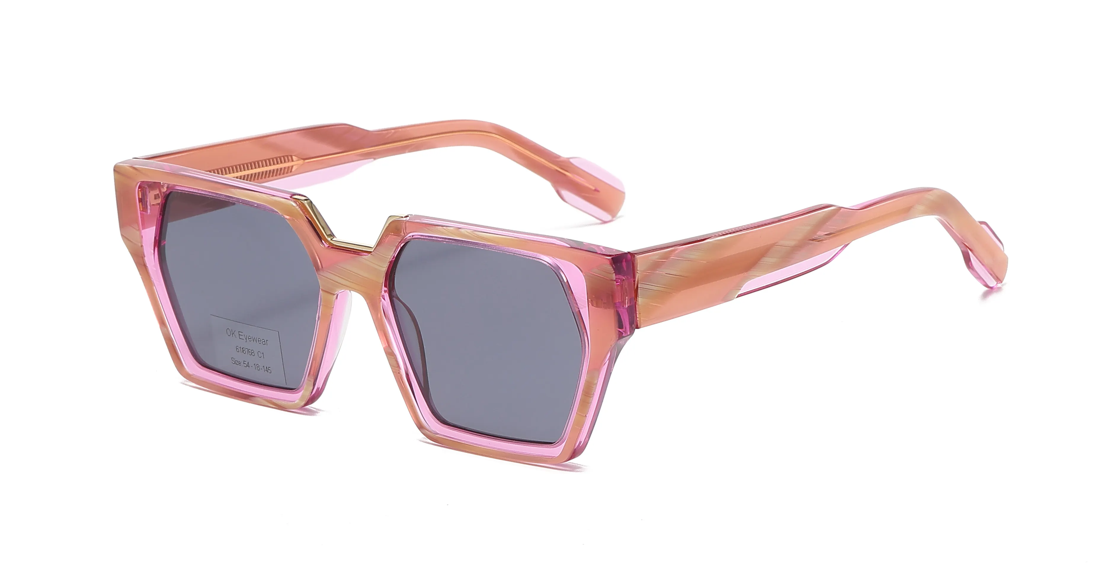 All'ingrosso personalizzare la moda di design famoso per le donne sfumature irregolari grandi occhiali da sole in acetato occhiali da sole Texture