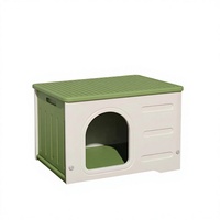 Paw Villa - Maisonnette en plastique pour chat toutes saisons, niche extérieure pour petit chien, abri fermé pour chat, imperméable et chaud pour l'hiver, idéal pour chats errants