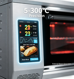 Horno de Convección y Vapor Comercial de 3 Niveles y 6 Bandejas, Inyección Instantánea de Vapor, Calor Superior/Inferior, 50 Menús de Memoria, Uso en Panadería - Product Image 4