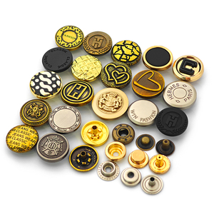 KUNSHUO Botón de fábrica de ropa de oro de 4 partes patrón personalizado logotipo de la marca de prensa de Metal de alta calidad botón a presión para la ropa - Product Image 2