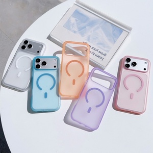 Coque de téléphone portable magnétique mate en PC rigide dépoli simple pour iPhone 17 Air 16 15 14 13 12 Pro Max, coque arrière colorée, vente en gros - Product Image 6