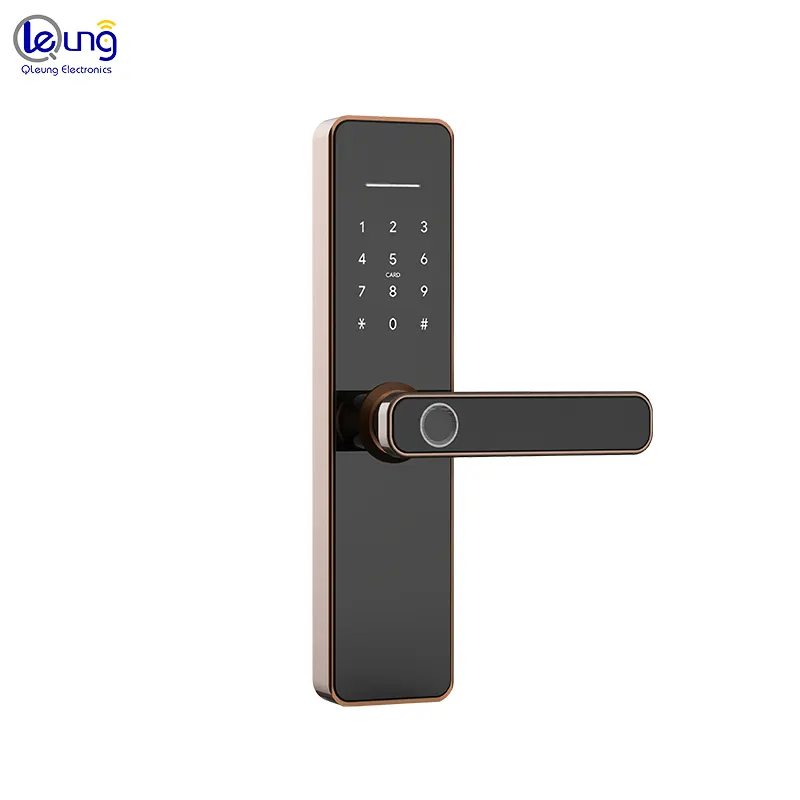 QLEUNG स्मार्ट दरवाजा ताला S811 tuya वाईफ़ाई ttlock एप्लिकेशन रिमोट कंट्रोल फिंगरप्रिंट पासवर्ड कार्ड कुंजी ताला खोलने के साथ वाईफ़ाई स्मार्ट ताले