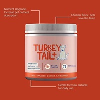 Poudre de champignons Turkey Tail pour chien, 100 portions, saveur bacon, probiotiques, complément alimentaire, vente en gros ODM