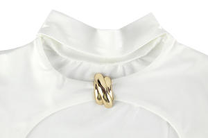 Vestido Maxi Ajustado con Cuello Alto y Recortes para Mujer, con Detalles Metálicos Dorados, para Eventos Formales y de Noche, Vestidos de Moda - Product Image 6