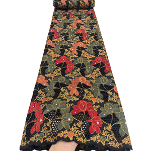 Encaje de Cordón de Lujo NI.AI, Encaje Guipur Floral 3D Suave, Tela Bordada Soluble <span class=keywords><strong>en</strong></span> Agua con Pedrería para Vestidos de Novia y de Noche - Product Image 6