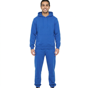 Conjunto Deportivo Personalizado de Corte Regular, 100% Algodón, con Capucha y Estampado Animal, Talla Grande, Color Azul - Product Image 1