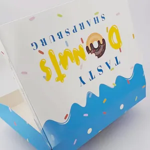 Custom Printed Logo Donuts Mochinut Tea Mochi Donut Box Packaging Food Boxes Factory