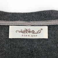 Tissu satiné damassé haute densité pour vêtements, étiquette tissée personnalisée avec logo, en polyester, pour col, haute qualité, couture