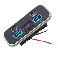 Siège de bus de voiture à charge rapide étanche 12V 24V Prise de chargeur de port USB avec interrupteur Double Usb a et Double Usb C