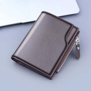 1 billetera corta elegante, tarjetero de cuero PU de negocios informal con múltiples ranuras para tarjetas y bolsillo para monedas, regalo perfecto para hombres - Product Image 1
