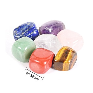 Guarigione Ghiaia di Cristallo Meditazione Palma <span class=keywords><strong>Pietre</strong></span> Sette <span class=keywords><strong>Chakra</strong></span> Tumbled Pietra Reiki Set - Product Image 2