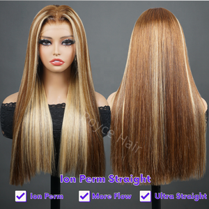 Parrucca frontale in pizzo trasparente Pre-strappata 13x4 evidenzia parrucche lacci bionde con ioni di pizzo senza colla - Product Image 2