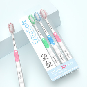OralGos Adult <b>Toothbrush</b> Spiral Bristles Soft Care For Home Use Premium Three Pack - Product Image 4