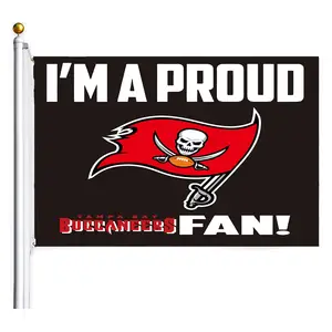 NFL Tampa Bay Buccaneers Ready to ship 100% Polyester 3' x 5' Team Flag for soccer fans,custom giant sports flag