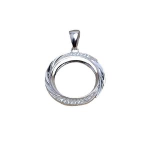 Colgante de Plata S925 de 14.5mm con Perla de Mármol, Accesorios para DIY, Bandeja Vacía, Componentes y Fornituras de Joyería Semiterminadas, Artículo 5285 - Product Image 5