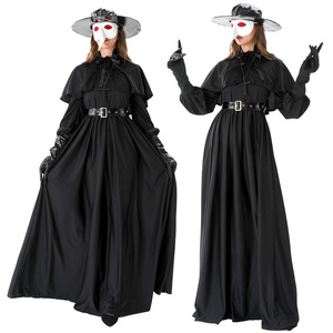 ชุดคอสตูมหมอโรคระบาดสำหรับฮาโลวีน ชุดแต่งกายสำหรับผู้ใหญ่ สีดำ พร้อมหน้ากากและอุปกรณ์เสริม - Product Image 3