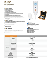 Testeur de qualité de l'eau portable de type stylo série PH-50/EC-50/ORP-50 - pH-mètre et conductimètre intégrés Chine
